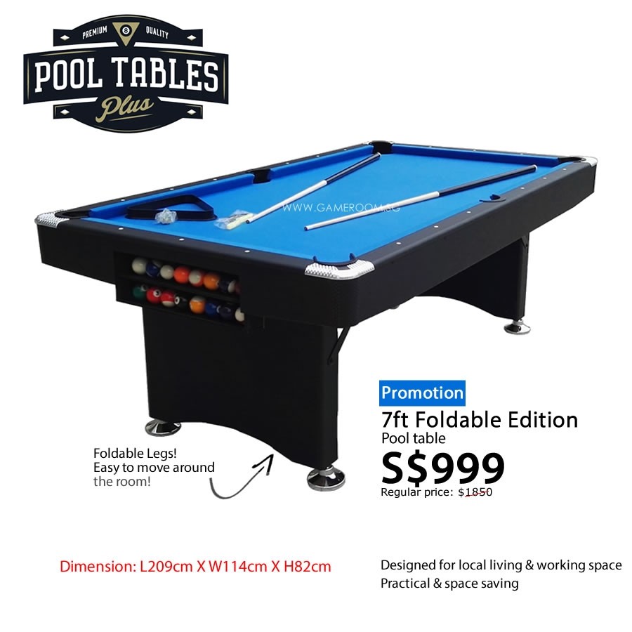 7ft Foldable Pool Table (No Table Tennis)