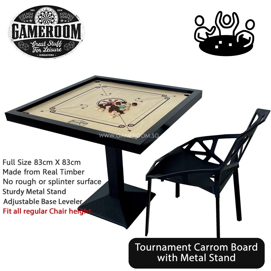 Tournament Carrom Board with Stand
