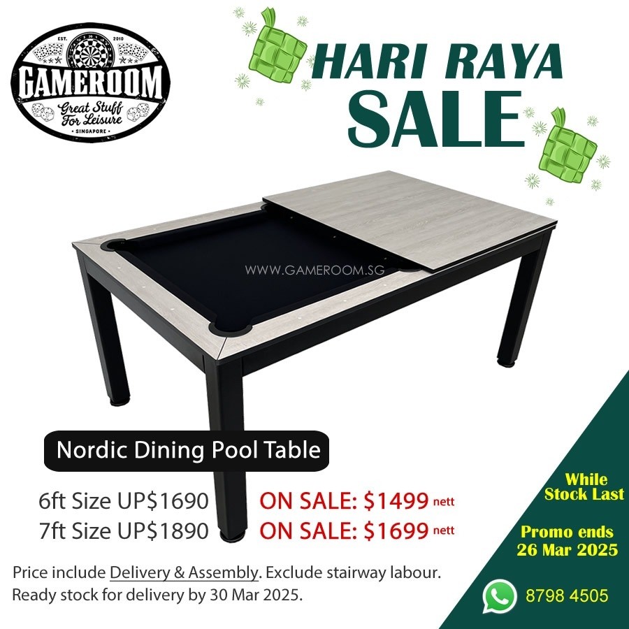 6ft Nordic Dining & Pool Table