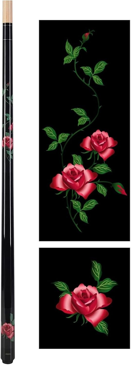 58" Limited Edition Black Rose Pool Cue