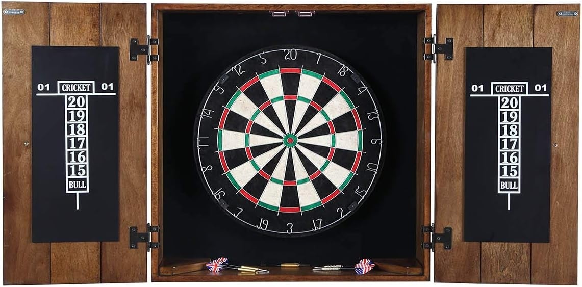 Rustic Drift Wood Dartboard Cabinet (with dartboard)