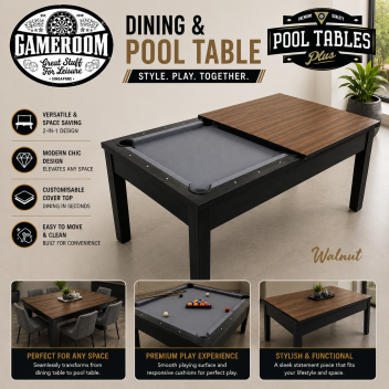 6ft Classic Dining Pool Table (WALNUT)