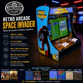 Bartop Mini Arcade Machine (Space Invader Design) 4300 games in 1