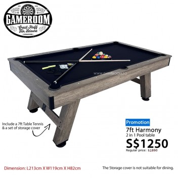 7ft Harmony 2 in 1 Pool Table
