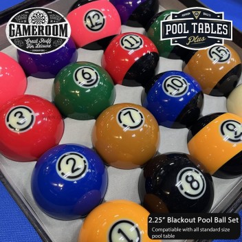2.25" Blackout Numbered Pool Ball Set 