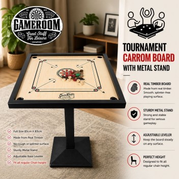 Tournament Carrom Board with Stand