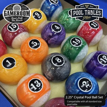 2.25" Crystal Numbered Pool Ball Set 