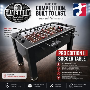 5ft Pro Edition II Soccer Table (New Mahogany Play Field Design!)