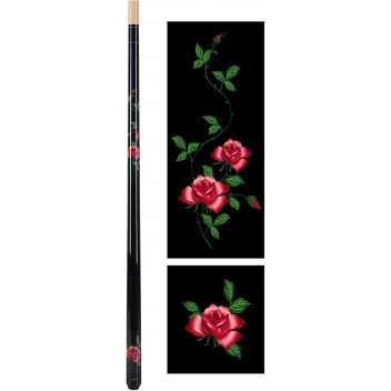 58" Limited Edition Black Rose Pool Cue